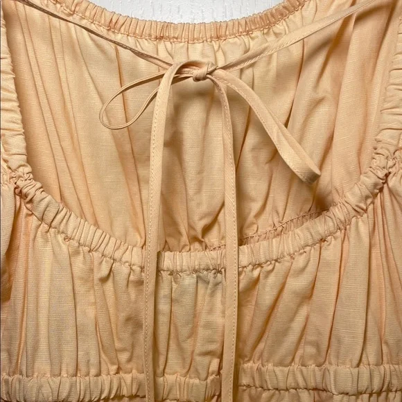 Vince ruched tiered midi dress in peach sz XL - Picture 2 of 12